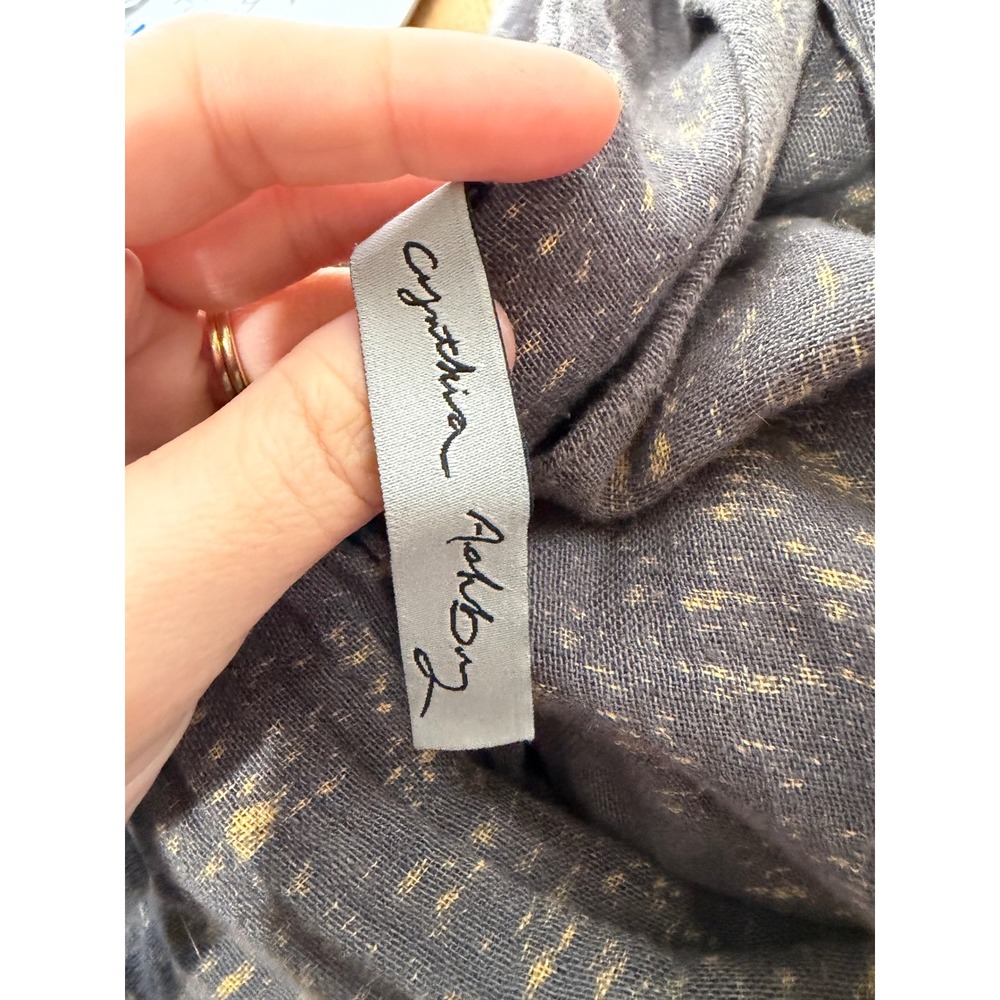 Cynthia Ashby Gray Linen Blend Dress Sz Medium Lagenlook Oversized Slouchy Boho - Picture 7 of 8